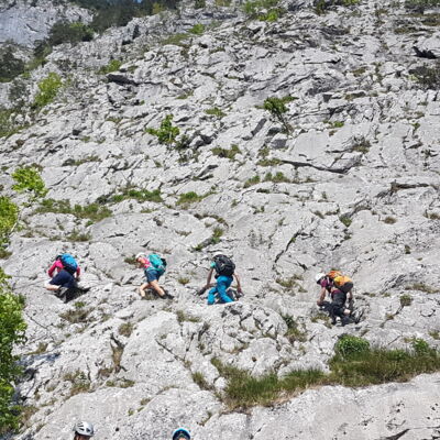Klettersteigpassage beim Aufstieg