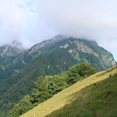 Blick vom Lopper Richtung Pilatus mit Hut