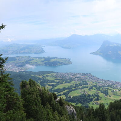 Und immer wieder ein wunderbarer Tiefblick auf den vielarmigen Vierwaldstättersee